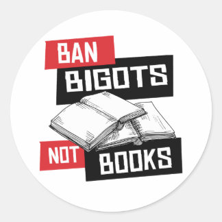 Pegatina Redonda Prohibir a los intolerantes no a los libros