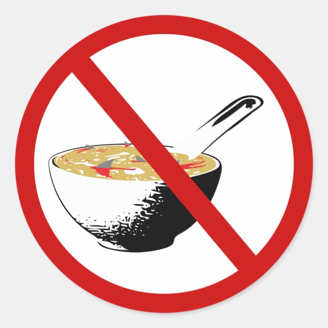 Pegatina Redonda prohibir la sopa de aleta de tiburón (Anverso)