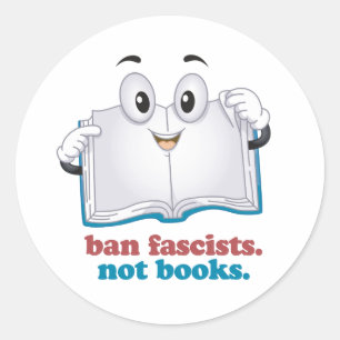 Pegatina Redonda Prohibir los fascistas no los libros