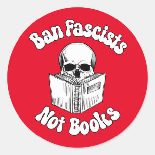 Pegatina Redonda Prohibir los fascistas no los libros