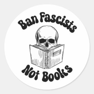 Pegatina Redonda Prohibir los fascistas no los libros