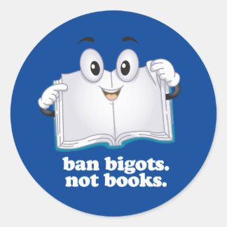 Pegatina Redonda Prohibir los fascistas no los libros