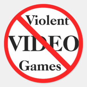 Pegatina Redonda Prohibir los videojuegos violentos