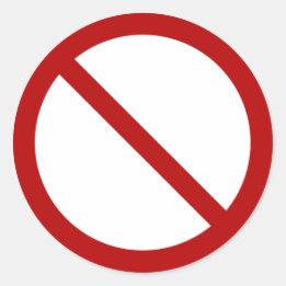 Pegatina Redonda Prohibir o prohibir símbolo