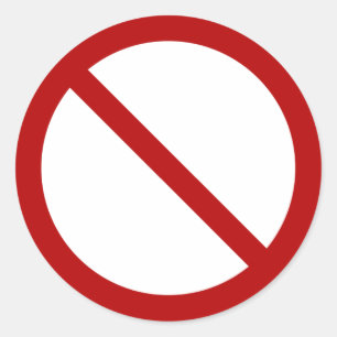 Pegatina Redonda Prohibir o prohibir símbolo