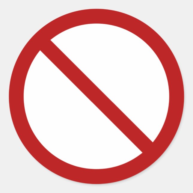 Pegatina Redonda Prohibir o prohibir símbolo (Anverso)