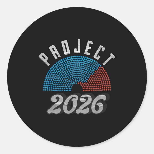 Pegatina Redonda Project 2026 Tee Shirt  (Anverso)