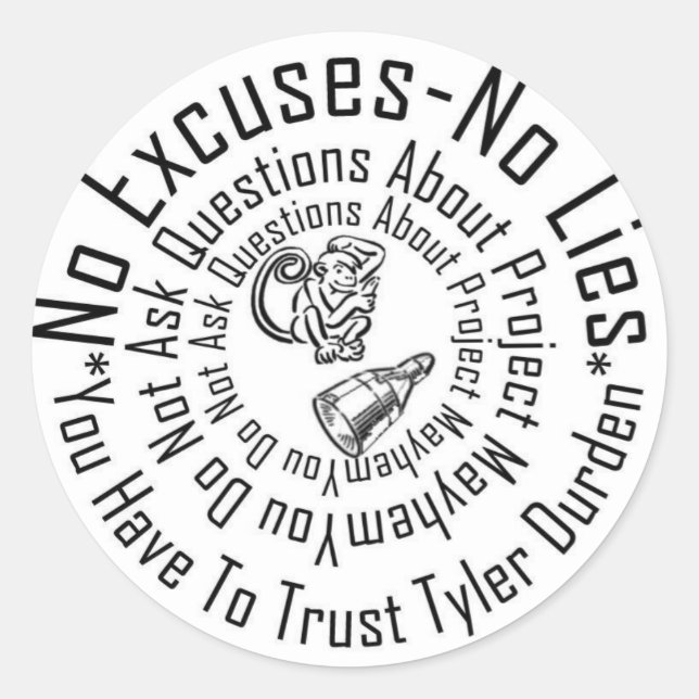 Pegatina Redonda Project Mayhem (Anverso)