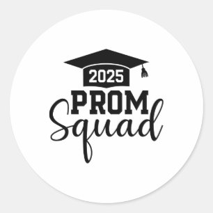 Pegatina Redonda Prom Squad 2025 Graduado Graduado Graduado Cl De 2