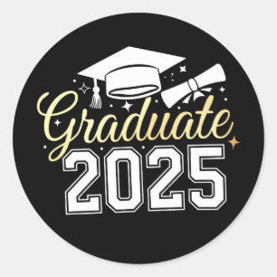 Pegatina Redonda Promoción de Graduados 2025 Graduado
