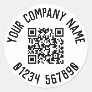 Pegatina Redonda Promoción de negocio con código QR