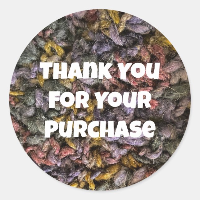 Pegatina Redonda Promoción de negocio Yarn Photo Customer Gracias (Anverso)