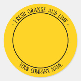 Pegatina Redonda Promoción de producto Amarillo Naranja y Lima Fres
