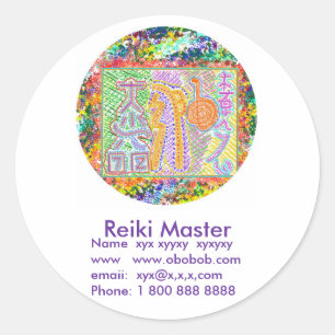 Pegatina Redonda Promoción de ventas de Reiki Master