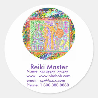 Pegatina Redonda Promoción de ventas de Reiki Master