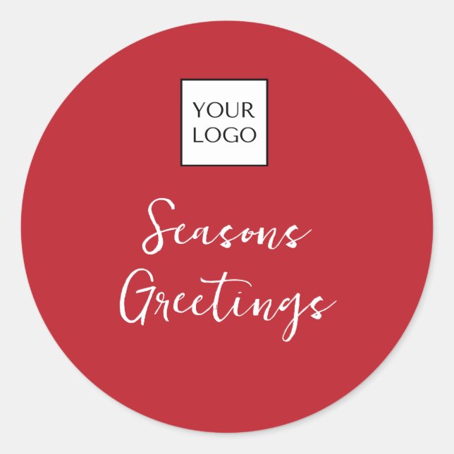 Pegatina Redonda Promoción del logotipo rojo (Anverso)