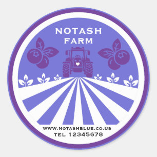 Pegatina Redonda Promoción U-Pick Blueberry Farm
