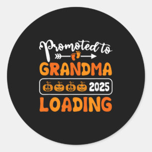 Pegatina Redonda Promocionado A Abuela 2025 Cargando Calabaza Hallo
