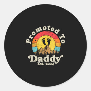 Pegatina Redonda Promocionado A Daddy Est 2024 Vintage First