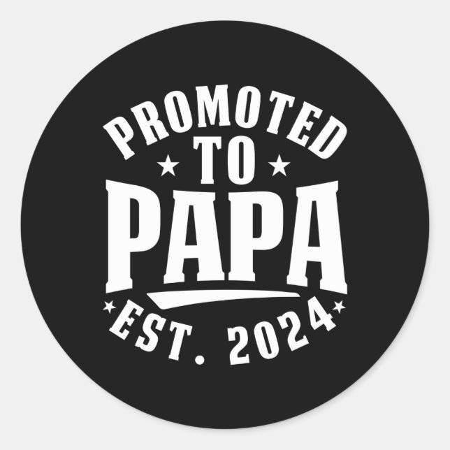 Pegatina Redonda Promocionado A Papa 2024 1ª Vez Papa (Anverso)