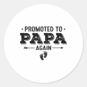 Pegatina Redonda Promocionado A Papa Nuevamente Abuelos Por