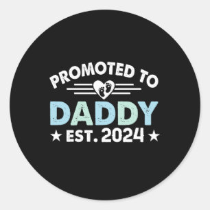 Pegatina Redonda Promocionado a papi 2024 papi para ser