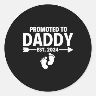 Pegatina Redonda Promocionado a Papi Este 2024 Día del Padre
