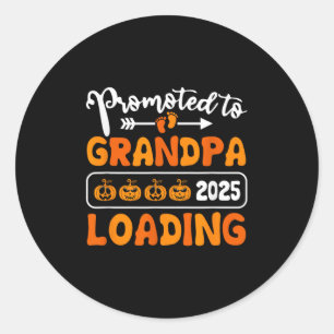 Pegatina Redonda Promocionado Al Abuelo 2025 Cargando La Calabaza H