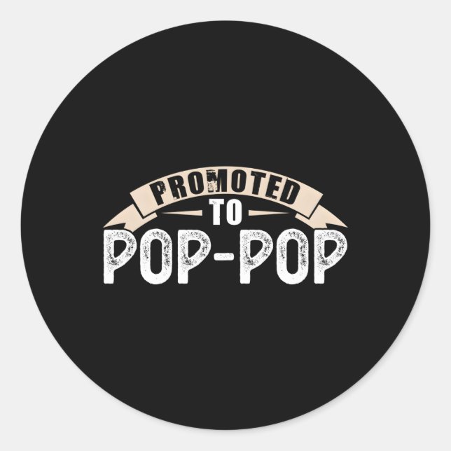 Pegatina Redonda Promocionado Al Abuelo Pop-Pop (Anverso)