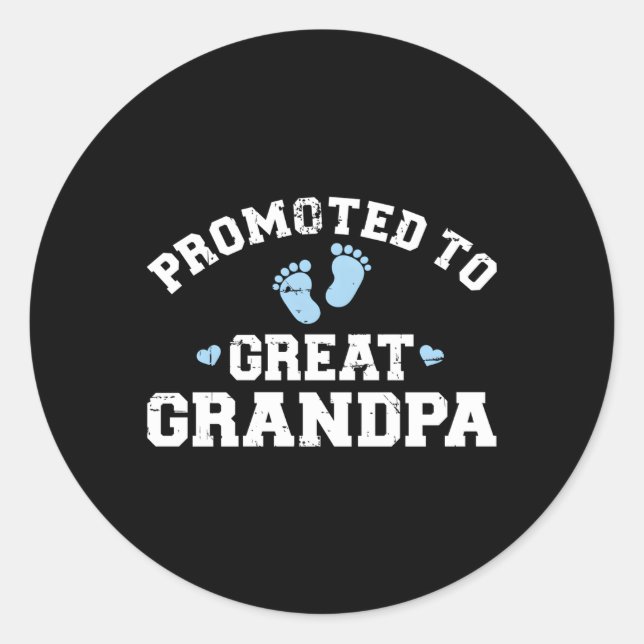 Pegatina Redonda Promocionado Al Gran Abuelo (Anverso)