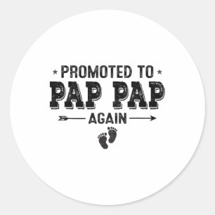 Pegatina Redonda Promocionado Para Pap Pap De Nuevo Abuelos Por