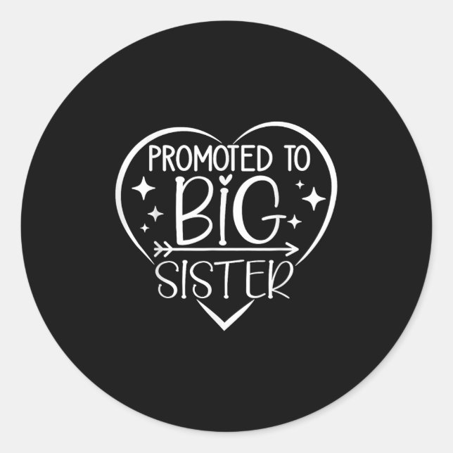 Pegatina Redonda Promoted To Big Sister - New Baby Birth Announceme (Anverso)