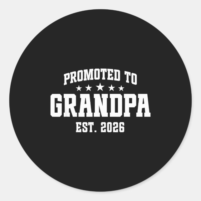 Pegatina Redonda Promoted To Grandpa Est. 2026 Grandparent Baby Ann (Anverso)