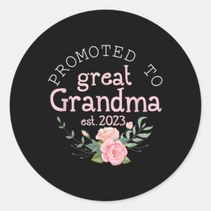 Pegatina Redonda Promovido A La Gran Abuela Este 2023 Por Primera V