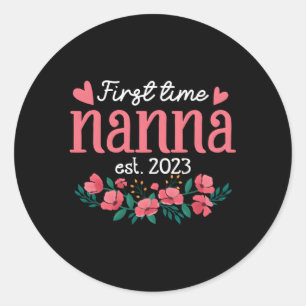 Pegatina Redonda Promovido A Nanna 2023 Por Primera Vez, Madre Nuev