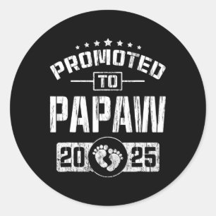 Pegatina Redonda Promovido A Papaw Est. Papaw En 2025