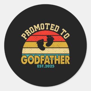 Pegatina Redonda Promovido Al Padrino 2025 Camisas Vintage New Fath