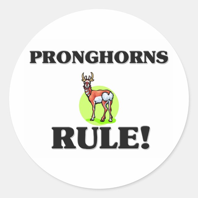 Pegatina Redonda ¡PRONGHORNS Gobernar! (Anverso)