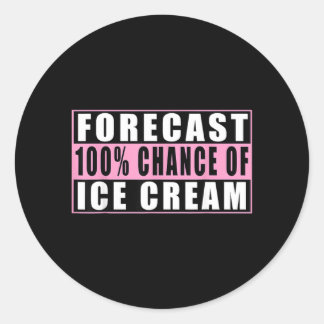 Pegatina Redonda Pronóstico 100 Posibilidad De Helado Frase Diverti