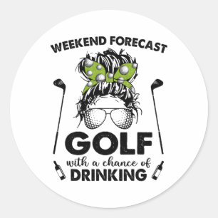 Pegatina Redonda Pronóstico de fin de semana Golf con posibilidad d