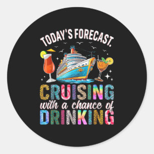 Pegatina Redonda Pronóstico de Hoy Navegando Con Posibilidad de Beb