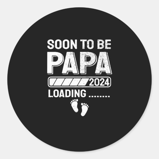 Pegatina Redonda Pronto Ser Papa Para Ser Invitación De Embarazo (Anverso)