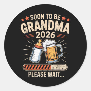 Pegatina Redonda Pronto Será La Abuela Est 2026 Invitación Del Bebé