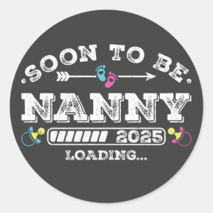 Pegatina Redonda Pronto será Nanny 2025 Cargando