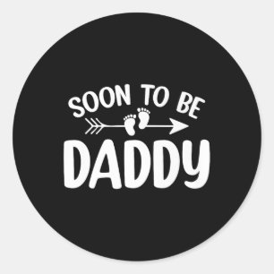 Pegatina Redonda Pronto Será Papi Funny Invitación De Embarazo