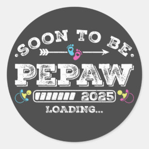 Pegatina Redonda Pronto será Pepaw 2025 Cargando