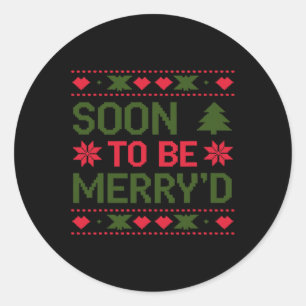 Pegatina Redonda Pronto serán Navidades de parejas muy comprometida