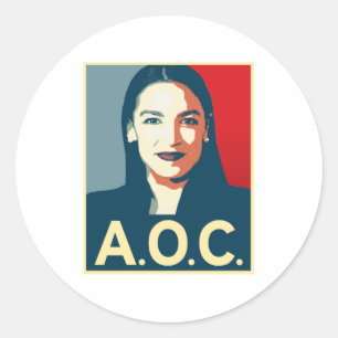 Pegatina Redonda Propaganda AOC 2024