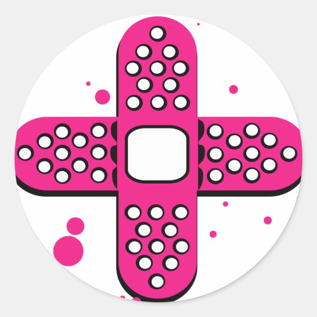 Pegatina Redonda Propenso a accidentes | Ayuda a las bandas | Versi (Anverso)