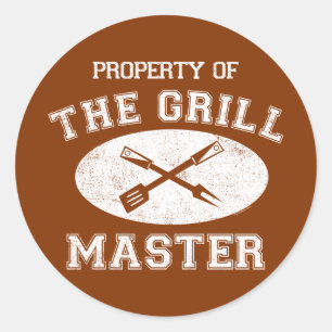 Pegatina Redonda Propiedad de Grill Master
